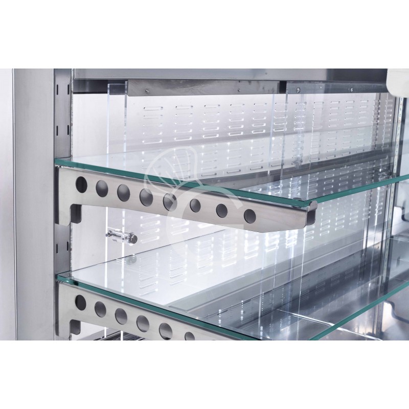 Vitrina refrigerada ventilada cúbica, 3 estantes, cerrada lado cliente - L 1785 mm