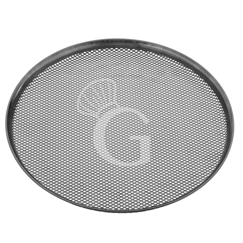 Molde redondo perforado de acero inoxidable "Giotto" para pizza, diámetro 330 mm X A 20 mm Molde redondo perforado de acero inoxidable "Giotto" para pizza, diámetro 330 mm X A 20 mm