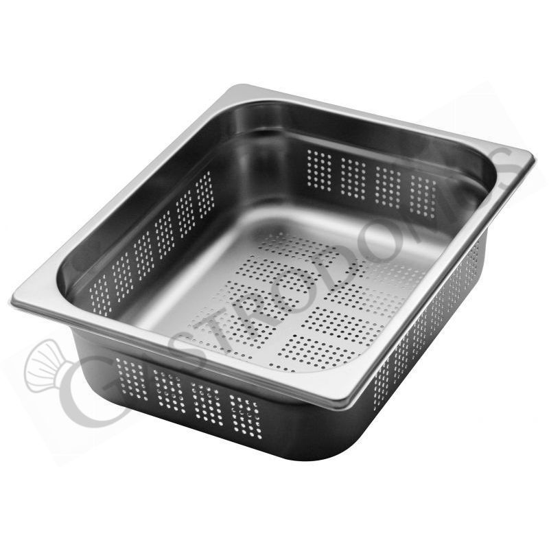 Bandeja de acero inoxidable perforada tamaño GN1/1 - A 100 mm