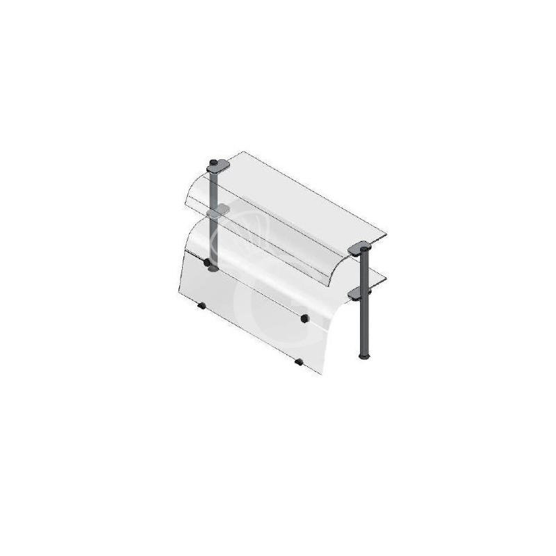 Superestructura de 2 niveles con cristales curvados y cierre frontal L 795 mm x P 480 mm x A 655 mm