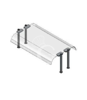 Superestructura con cristal curvado en los dos lados L 1770 mm x P 640 mm x A 385 mm