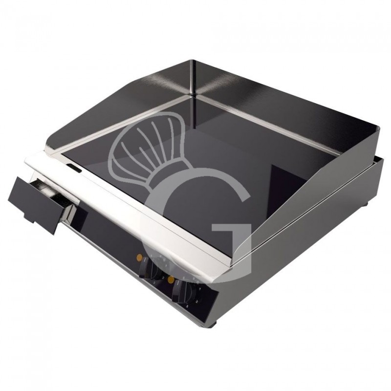 Fry Top profesional de vitrocerámica 2 zonas de cocción L 660 mm x P 670 mm x A 120 mm