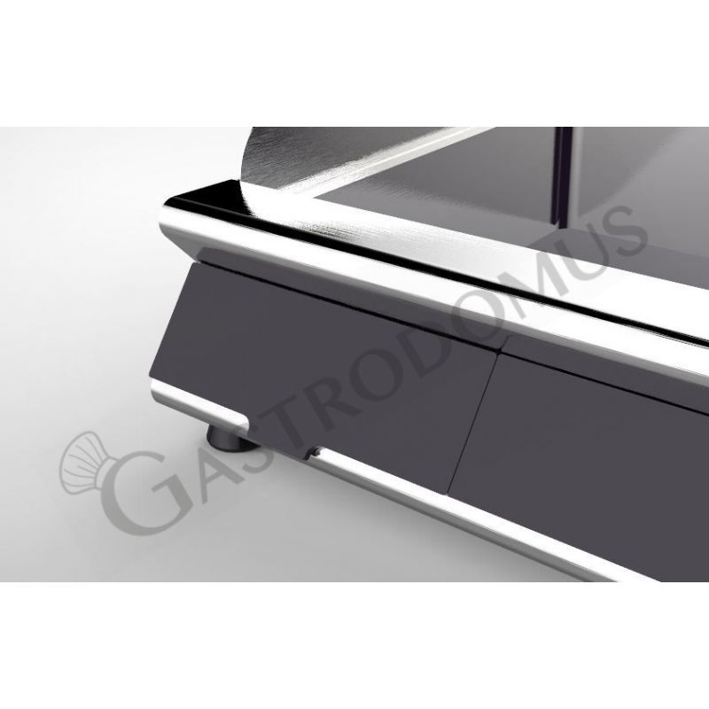 Fry top profesional de vitrocerámica 2 zonas de cocción L 660 mm x P 510 mm x A 120 mm