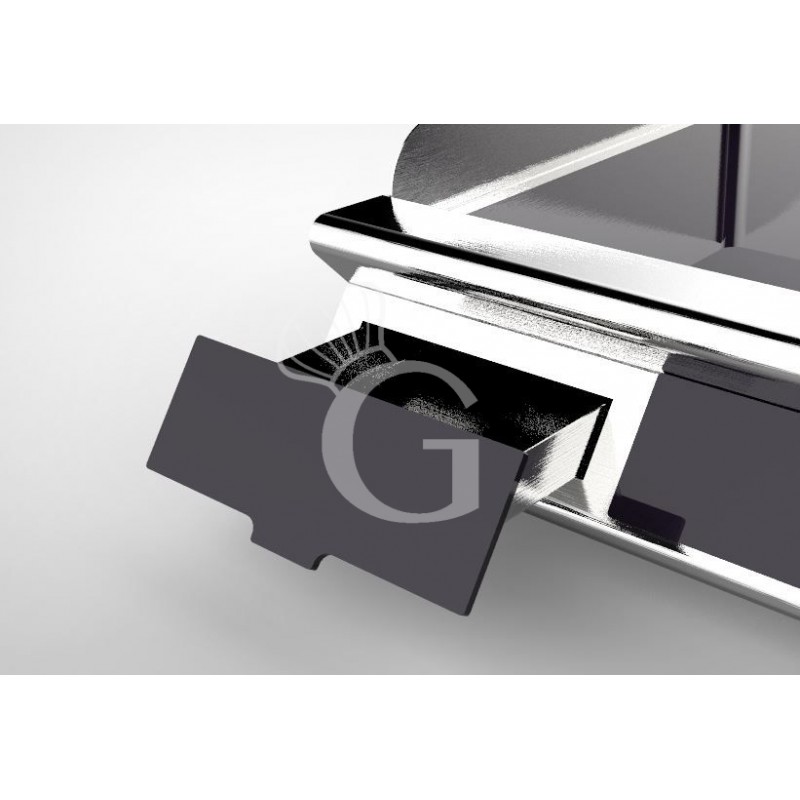 Fry Top profesional de vitrocerámica 2 zonas de cocción L 660 mm x P 670 mm x A 120 mm