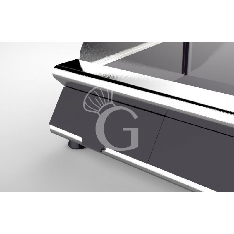 Fry Top profesional de vitrocerámica 2 zonas de cocción L 660 mm x P 670 mm x A 120 mm