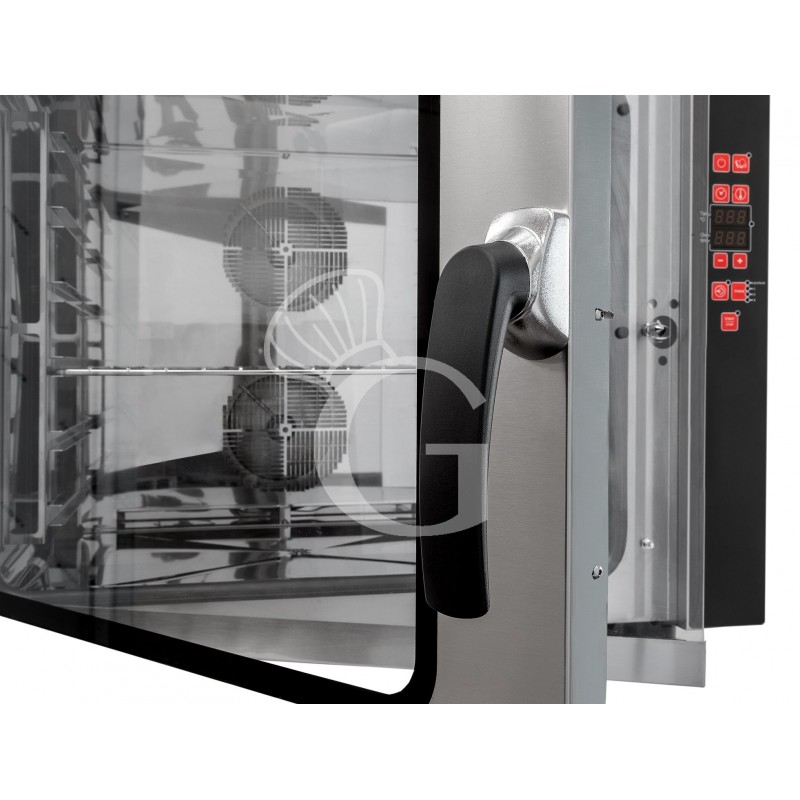 Horno eléctrico de convección para gastronomía, humidificador, control electrónico, trifásico, 6 bandejas GN 1/1 530x325mm