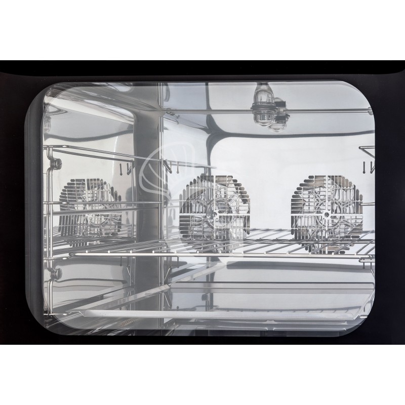 Horno eléctrico de convección para cruasanes, humidificador y grill, controles electrónicos, 4 bandejas GN 1/1 530x325 mm