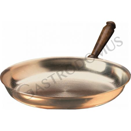 Sartén para flambear de acero inoxidable-cuprum con mango de madera, diámetro 290 mm Sartén para flambear de acero inoxidable-cuprum con mango de madera, diámetro 290 mm