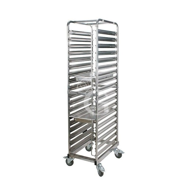 Estructura porta bandejas con ruedas para 20 bandejas GN2/1 o 40 bandejas GN1/1