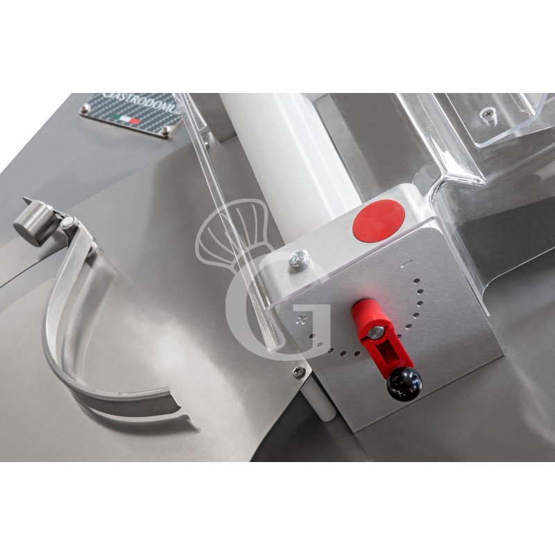 Formadora de masa de pizza de rodillos oblicuos de HDPE de 260/400 mm de diámetro, con arranque automatico
automático