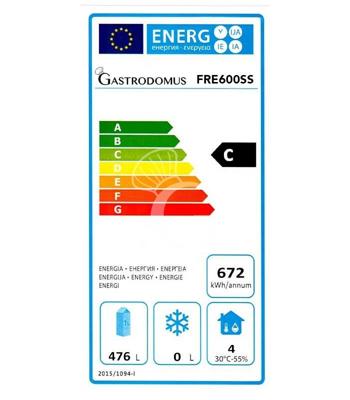 Armario refrigerado estático ECO, de acero inoxidable, +2°C/+8°C, capacidad 555 litros