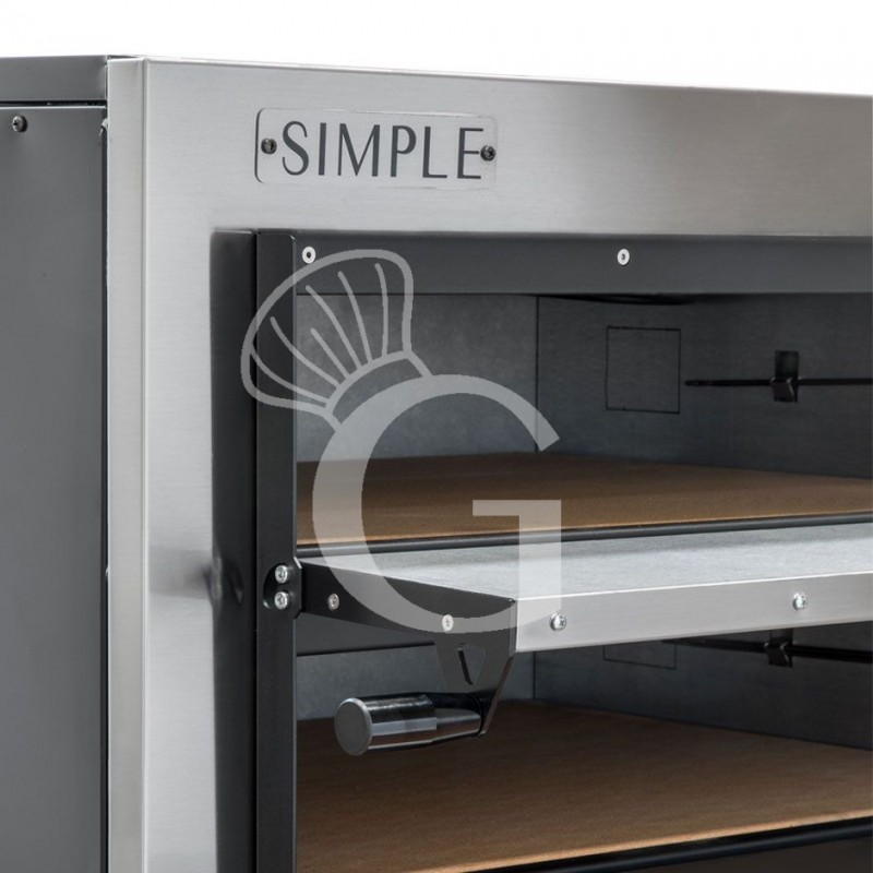 Horno pequeño eléctrico 2 Pizzas diámetro 450 MM 2 Cámaras Control mecánico Temperatura 455°C