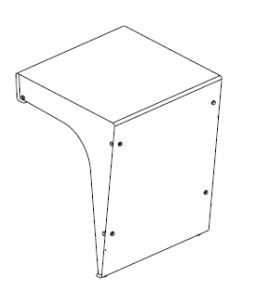 Soporte adicional para mostrador de bar L 700 mm instalable por ambos lados