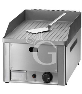Fry top de gas de sobremesa, una placa acanalada de acero arenado 4000 W