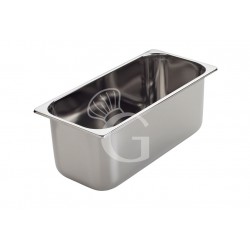 Cubeta para helado de acero inoxidable 3 litros L 360 mm x P 165 mm x A 80 mm