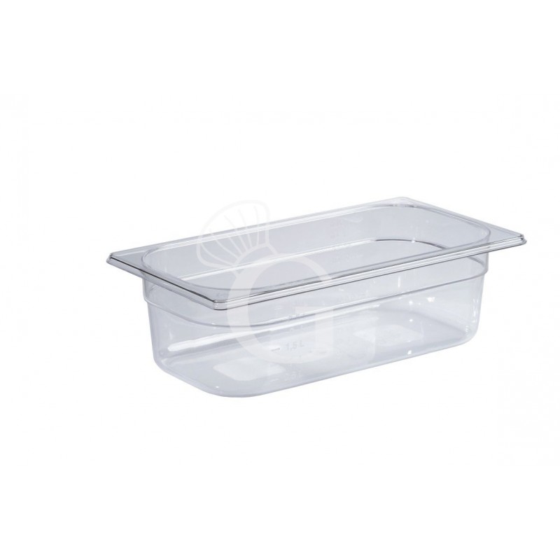 Cubeta de policarbonato GN 1/3 - 325 mm x 175 mm x H 150 mm - capacidad 5,8 litros Cubeta de policarbonato GN 1/3 - 325 mm x 175 mm x H 150 mm - capacidad 5,8 litros