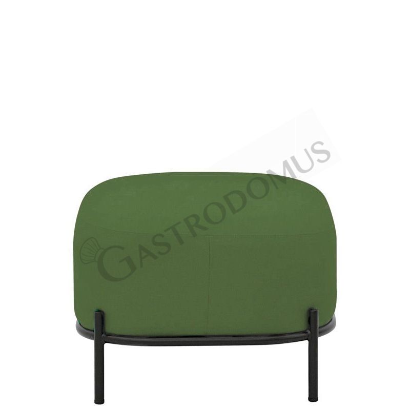 Puf Ponny con estructura de metal barnizado y revestimiento de tela