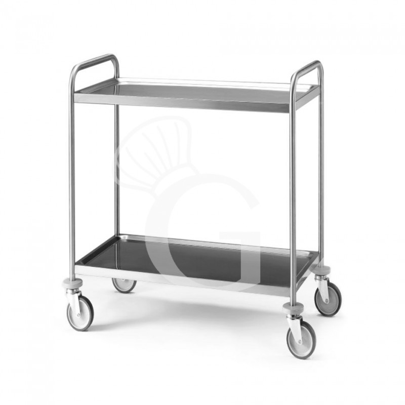 Carro de acero inoxidable AISI304 con 2 estantes de 800X500mm, capacidad de carga de 120 kg