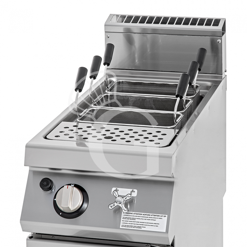 Cocedor de pasta profesional de gas 1 cuba 40 LT L 400 mm x P 900 mm x A 870 mm