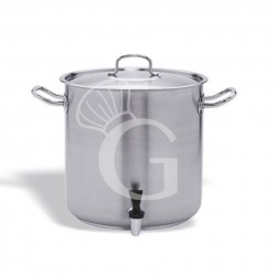 Olla con grifo y tapa acero inoxidable diámetro 320 mm x A 320 mm 24 LT