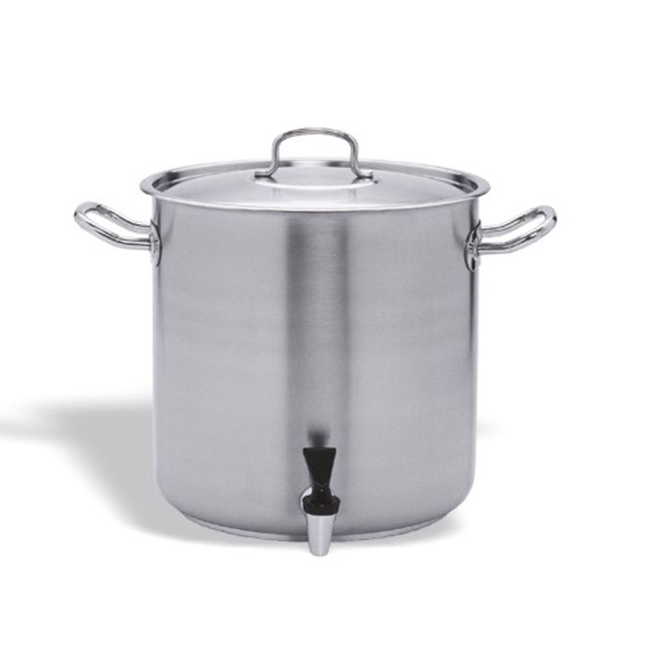 Olla con grifo y tapa acero inoxidable diámetro 280 mm x A 280 mm 16,5 LT