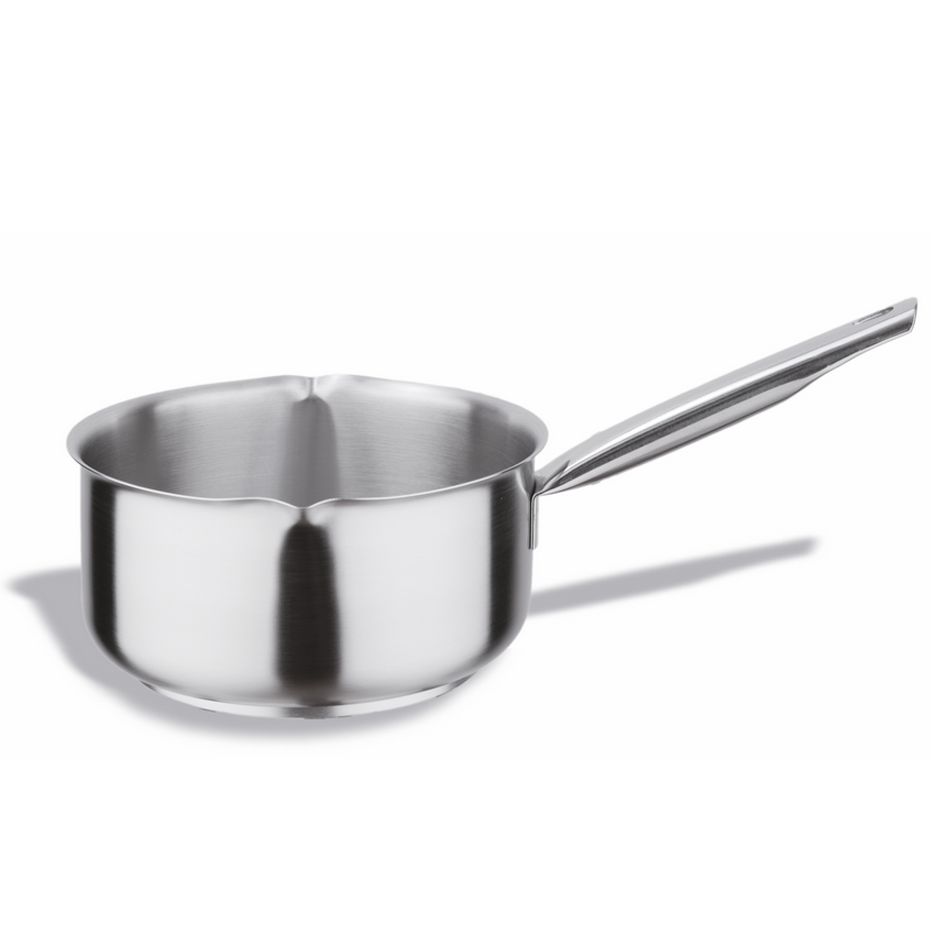 Sartén con vertedores de acero inoxidable 1 asa diámetro 200 mm x A 100 mm 3.1 LT