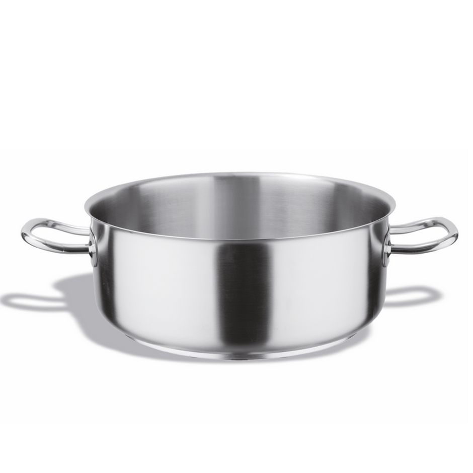 Olla baja de acero inoxidable diámetro 240 mm x A 95 mm 4,3 LT