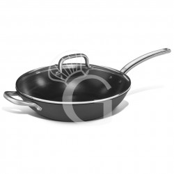 Wok de hierro ultraligero antiadherente con fondo de inducción y tapa diámetro 320 mm x A 80 mm