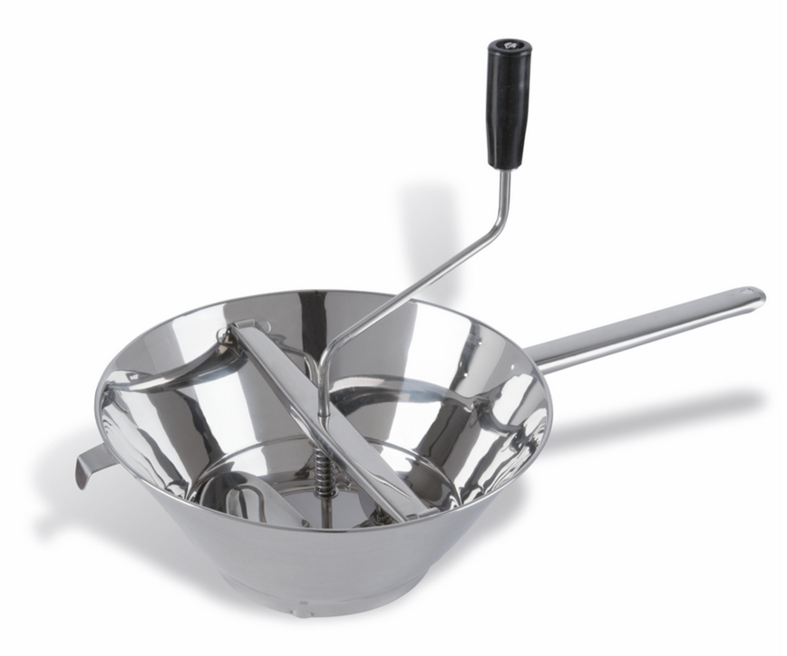 Molino de verduras de acero inoxidable con 1 mango de 300 mm de diámetro