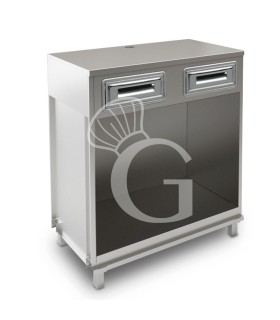 Mueble cafetero con sobre en acero inoxidable - L 1000 mm x P 560 mm x H 1155 mm