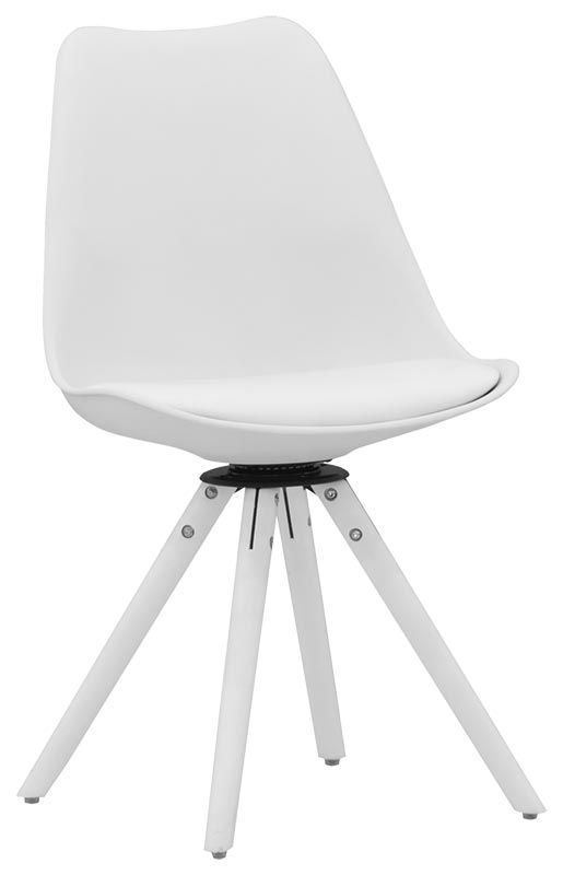 Silla Jasmine con estructura de haya, asiento giratorio, carcasa de polipropileno, cojín de cuero sintético