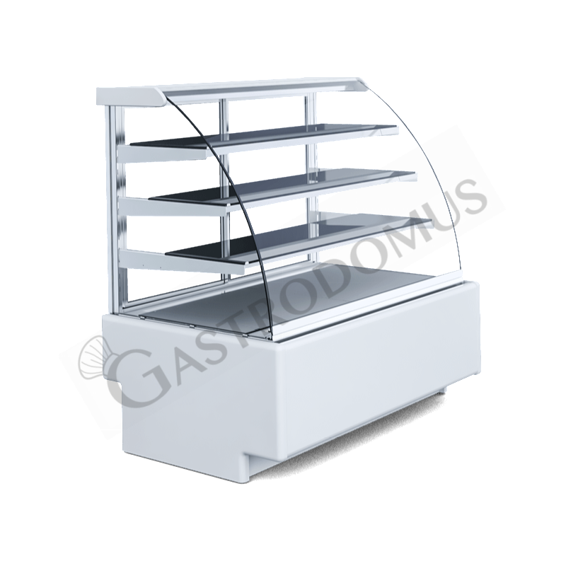 Vitrina expositora refrigerada ventilada Gmax para pastelería 3 estantes, Temp +5°/+15°C, L 700 mm