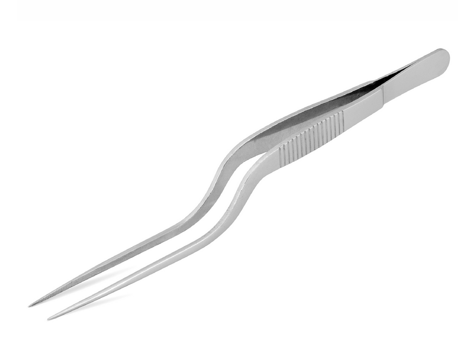 Pinza larga Chef curvada de acero inoxidable L 160 mm
