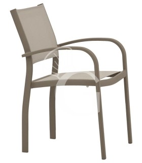 Silla Enrica con estructura metálica, asiento y respaldo de textilene