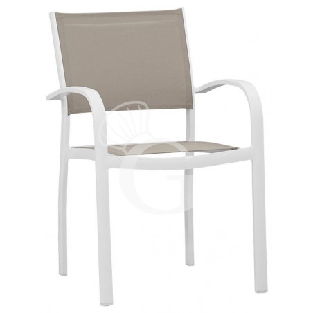 Silla Enrica con estructura metálica, asiento y respaldo de textilene Silla Enrica con estructura metálica, asiento y respaldo de textilene