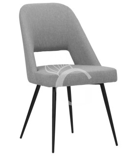 Silla Tampa con estructura de metal pintado y revestimiento de cuero sintético o tela