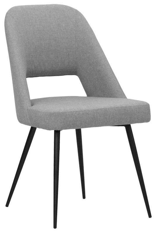 Silla Tampa con estructura de metal pintado y revestimiento de cuero sintético o tela