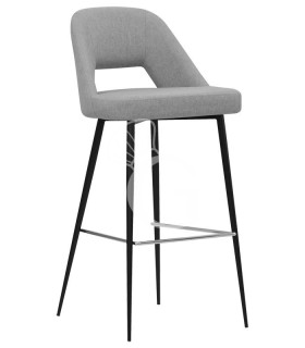 Taburete Cristal con estructura de metal pintado y revestimiento de tela o cuero sintético