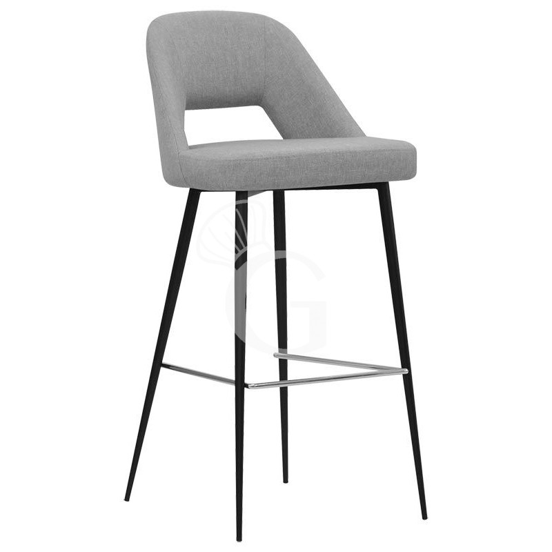 Taburete Cristal con estructura de metal pintado y revestimiento de tela o cuero sintético