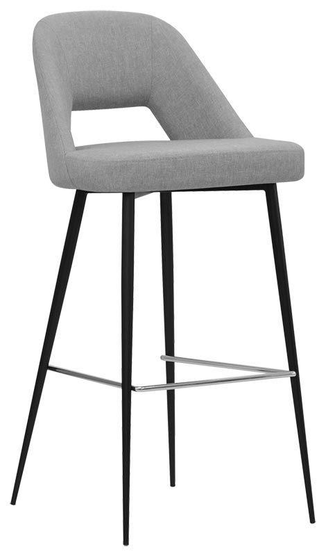 Taburete Cristal con estructura de metal pintado y revestimiento de tela o cuero sintético