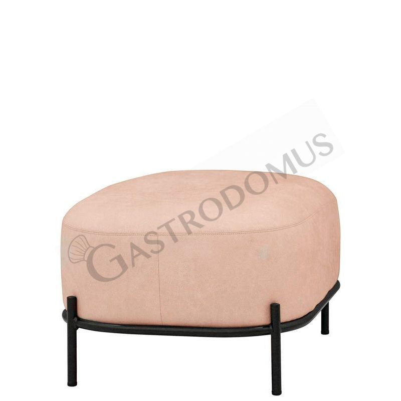 Puf Ponny con estructura de metal barnizado y revestimiento de tela