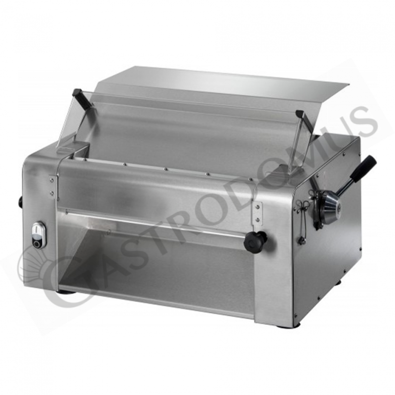 Laminadora eléctrica profesional monofásica L 680 mm x P 480 mm x A 400 mm con rodillos de acero inoxidable 420 mm