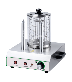 Cocedor de perritos calientes con 4400 W de potencia y 2 pinchos para el pan.