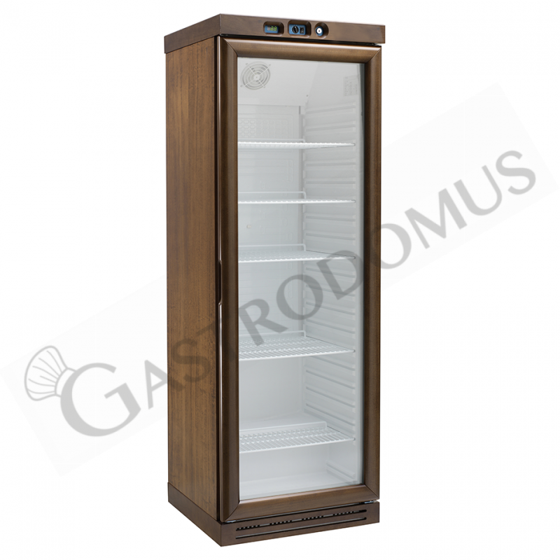 Vinoteca de madera con refrigeración estática 340 L, T regulable de -18°C/-22°C y 6 estantes interiores fijos