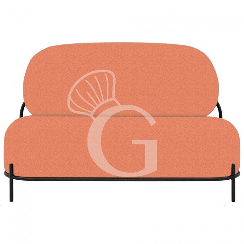 Silloncito Ponny con estructura de metal barnizado y revestimiento de tela