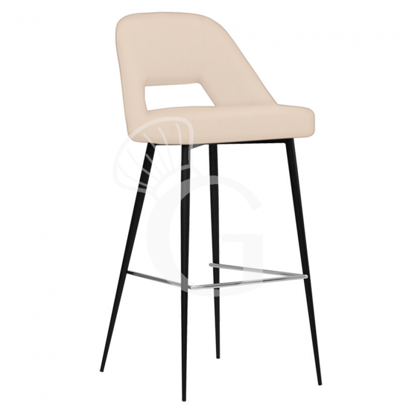Taburete Cristal con estructura de metal pintado y revestimiento de tela o cuero sintético