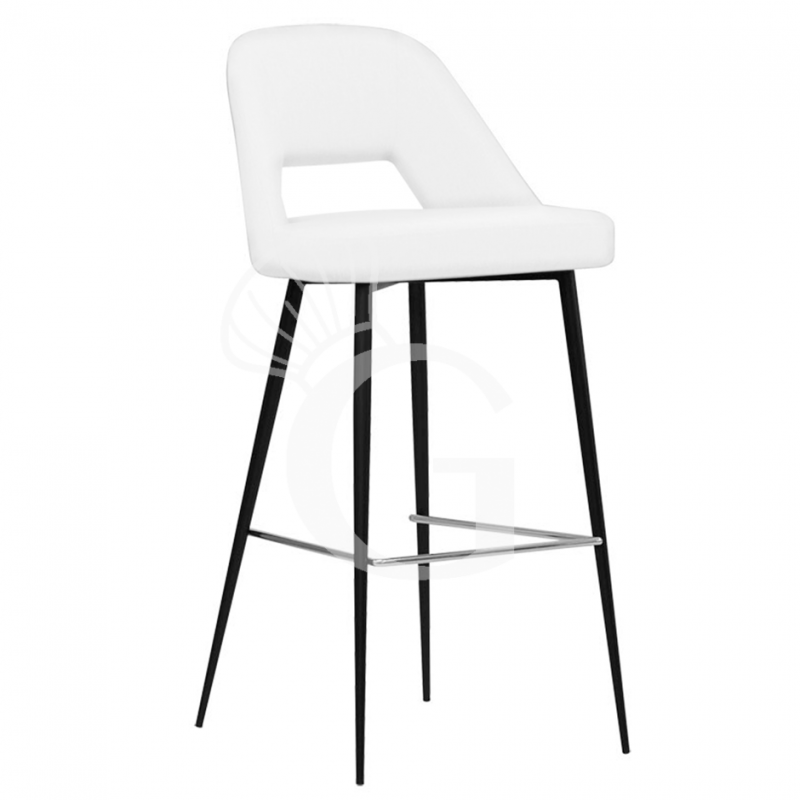 Taburete Cristal con estructura de metal pintado y revestimiento de tela o cuero sintético