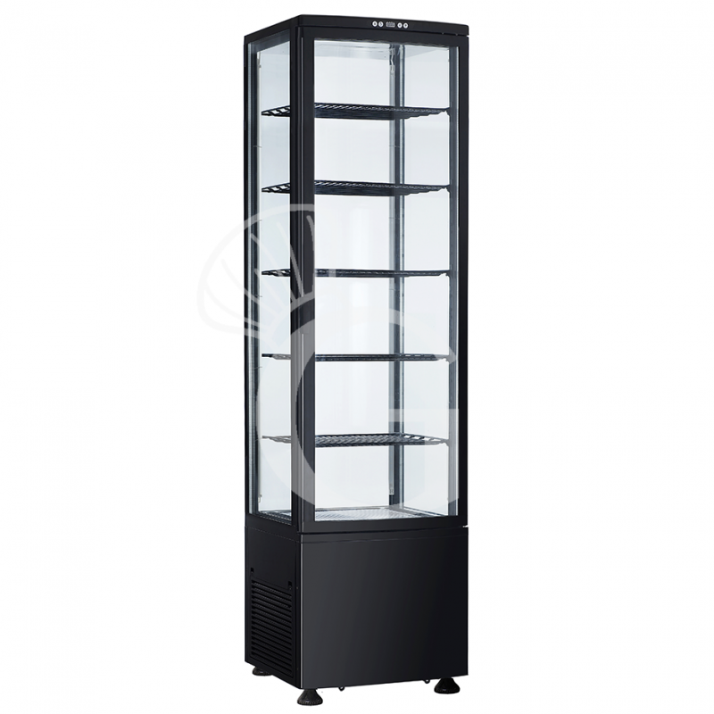 Vitrina refrigerada ventilada para bebidas Color negro 280 LT 0°C/+12°C Clase de eficiencia energética B