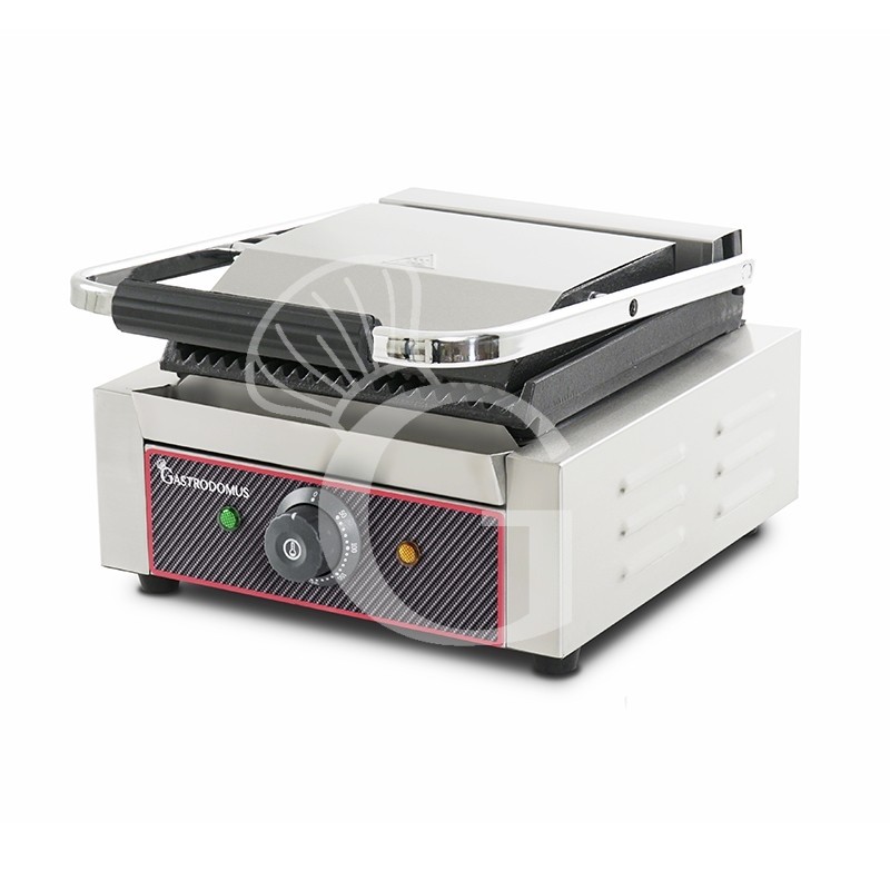 Sandwichera profesional simple ranurada de hierro fundido - L 310 mm x P 380 mm x A 210/520 mm