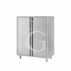 Armario de acero inoxidable con 2 puertas batientes, 2 estantes, L 1000 mm x P 700 mm x A 1500 mm